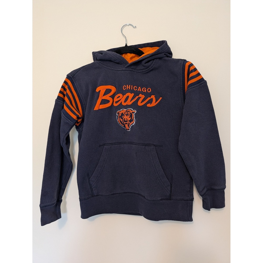 NFL Team Apparel Chicago Bears Youth Unisex Pullover Hoodie Sweatshirt Navy Blue